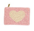 Ladies Heart Themed Fully Beaded Coin Purse