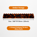 Acrylic Mahjong Push Rack – Tortoiseshell Style Tile Organizer for American Mahjong: 20‘’-Orange