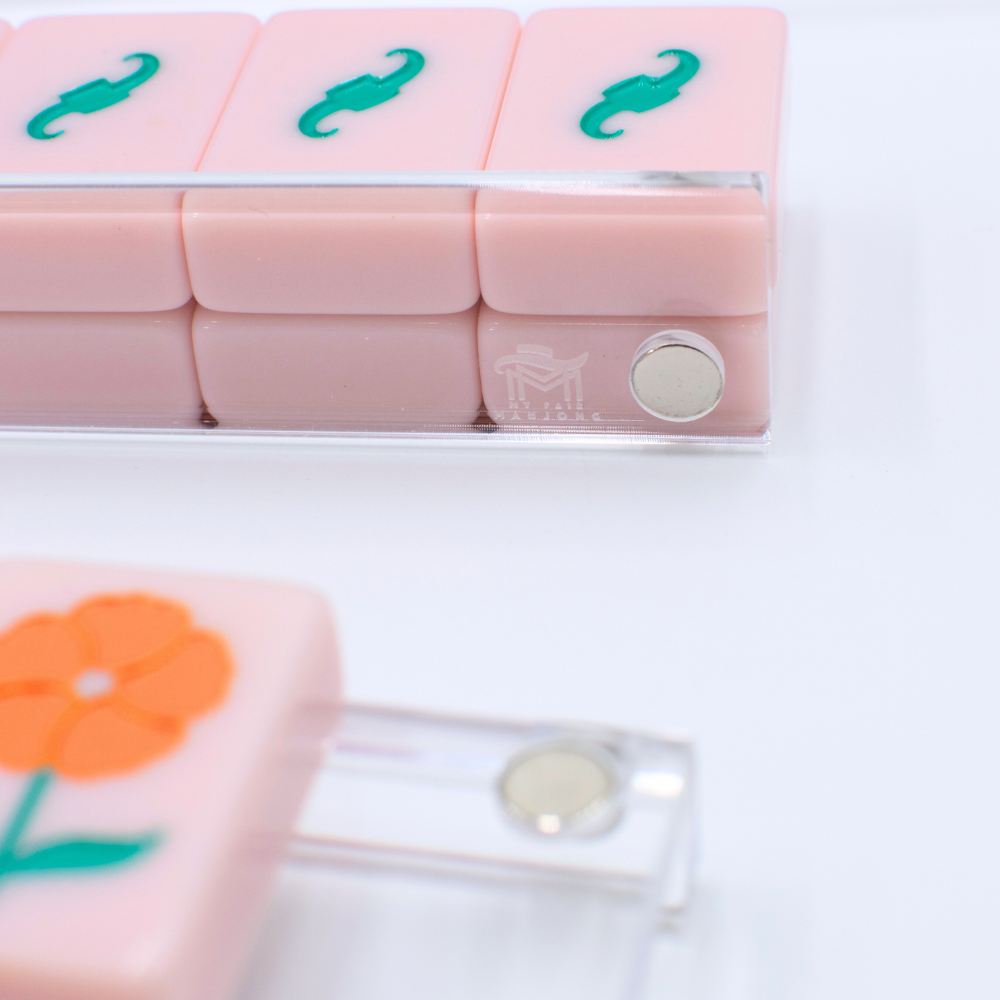 MAHJONG RACKS | Premium Acrylic | 4 Racks + 4 Pushers: Solid Macaron Purple
