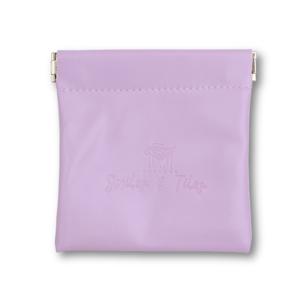 Coin, Dice, Extra Mahjong Tile Pouch  |  4x4" Bag  : Purple