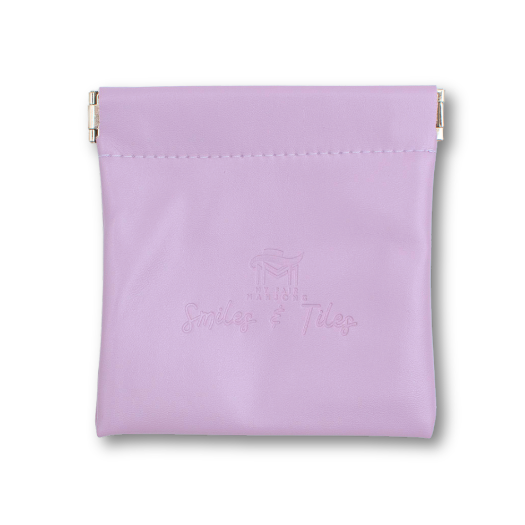 Coin, Dice, Extra Mahjong Tile Pouch  |  4x4" Bag  : Purple