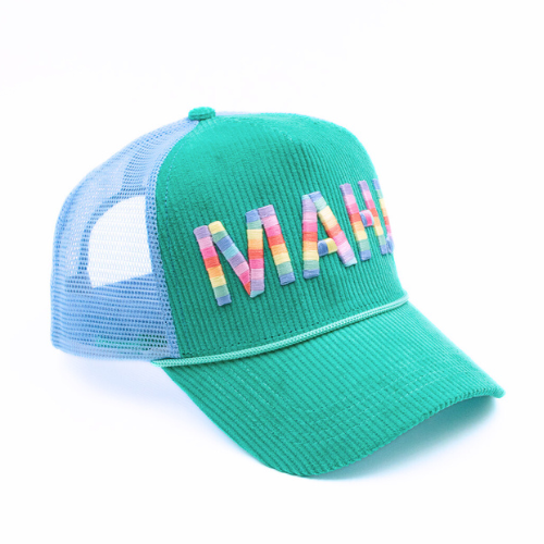 MAHJONG HAT | Corduroy Trucker | MAHJ: Blue