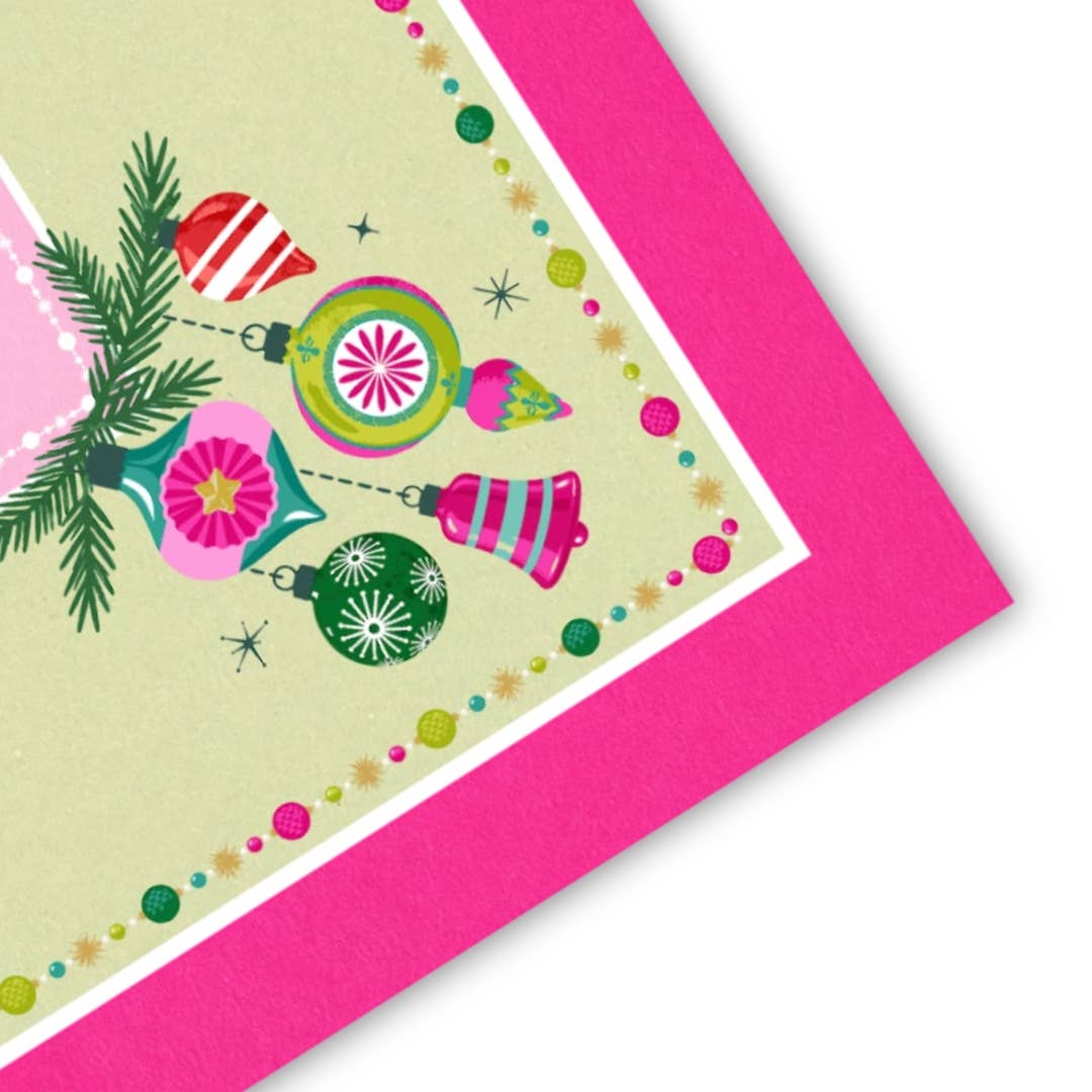 NEOPRENE Very Merry Mahj Mahjong Mat | Christmas | Pink