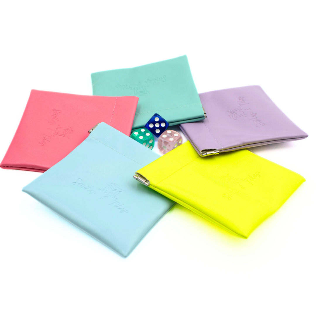 Coin, Dice, Extra Mahjong Tile Pouch  |  4x4" Bag  : Purple