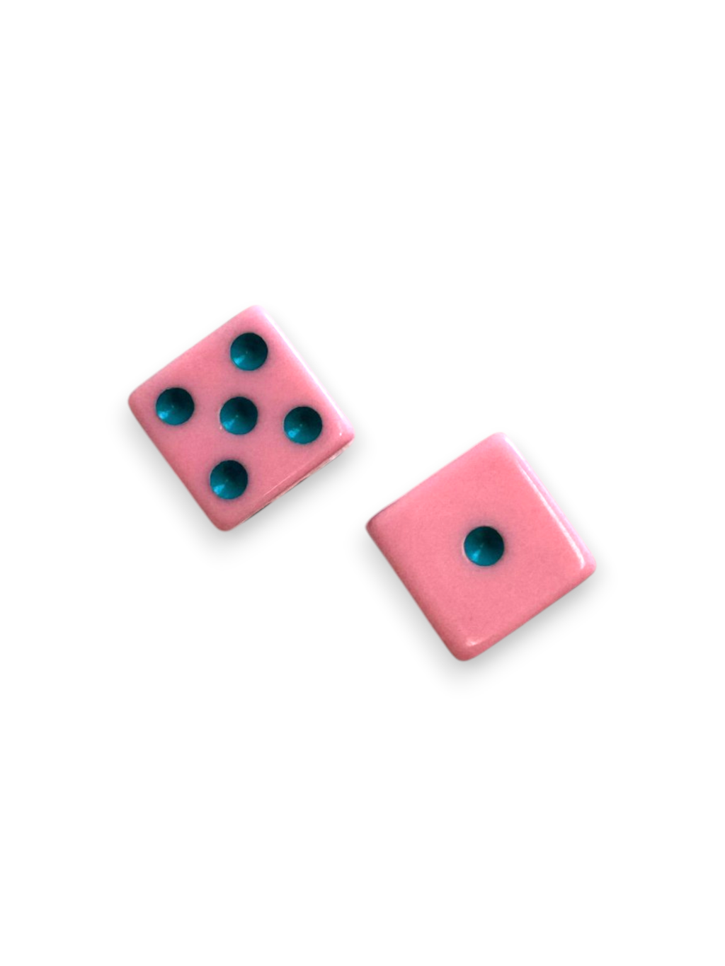 Dice (set of 2): Yellow with Pink