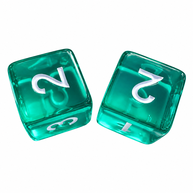 Colorful Jelly Translucent Mahjong Dice Gift Ready : Electric Lime