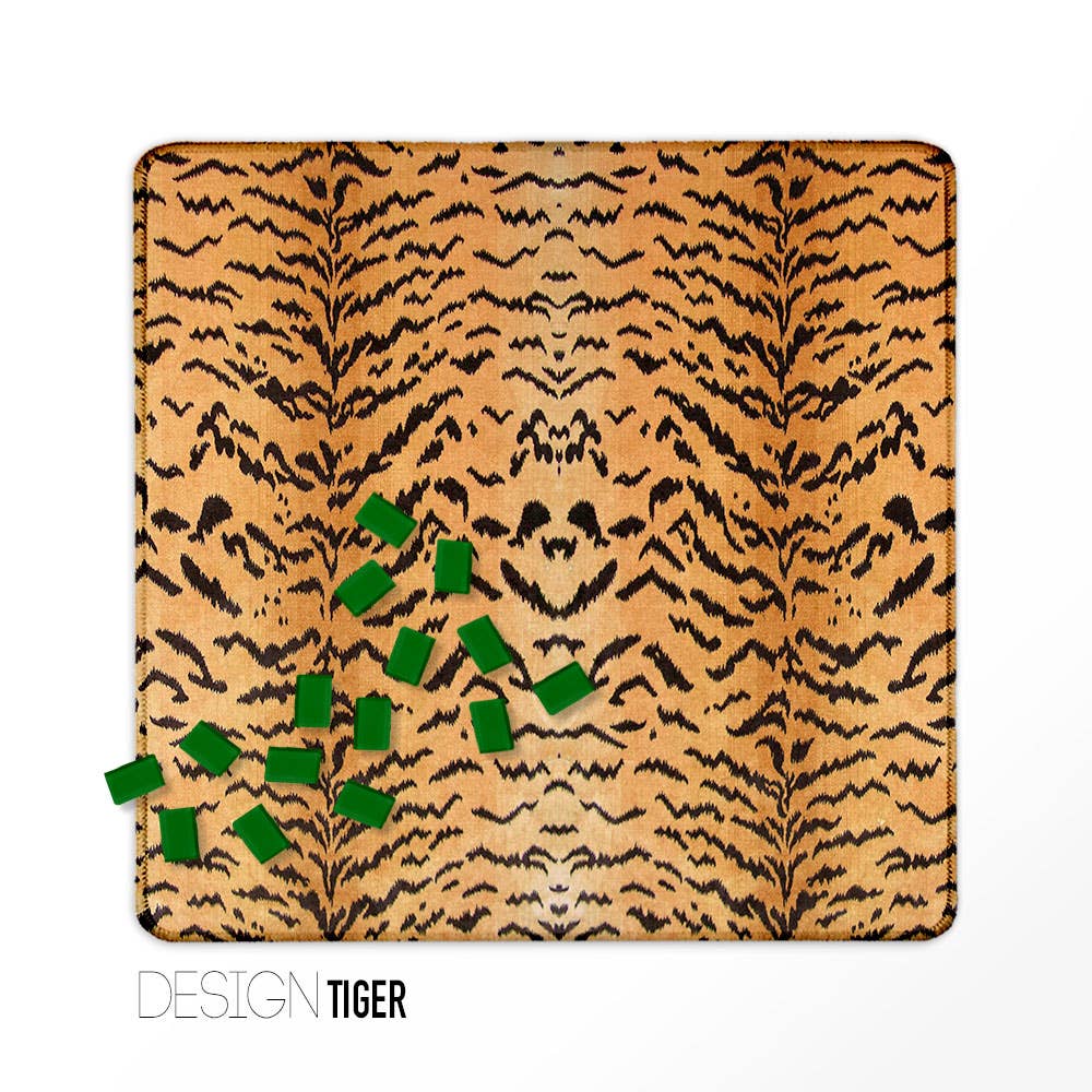 Mahjong Mat 31", Neoprene, Leopard, Tortoise, Tiger, Zebra: Antelope / Neoprene with bag