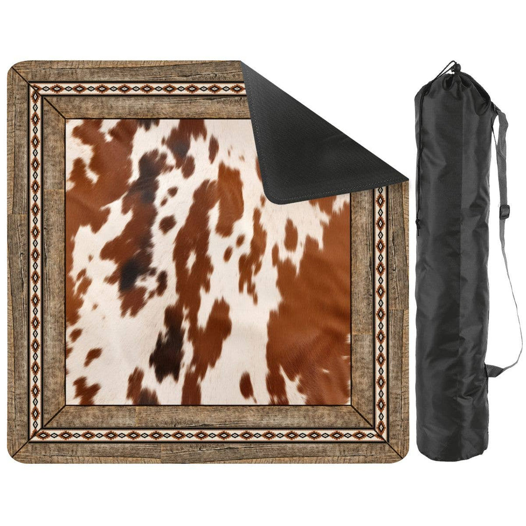 Cowhide Western Mahjong Mats | Cow Print Anders Ruff [Non Neoprene]: 31.5" x 31.5"