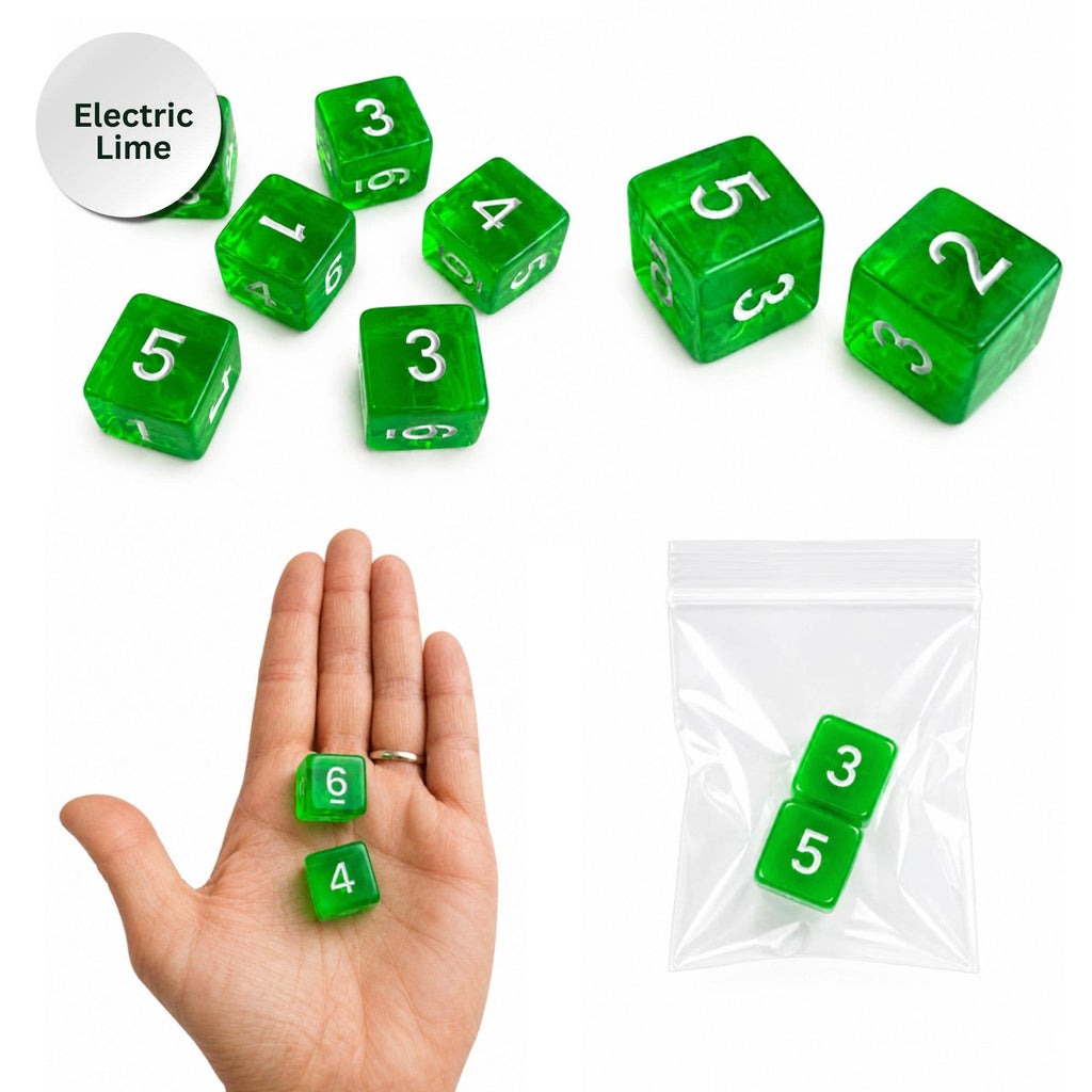Colorful Jelly Translucent Mahjong Dice Gift Ready : Electric Lime