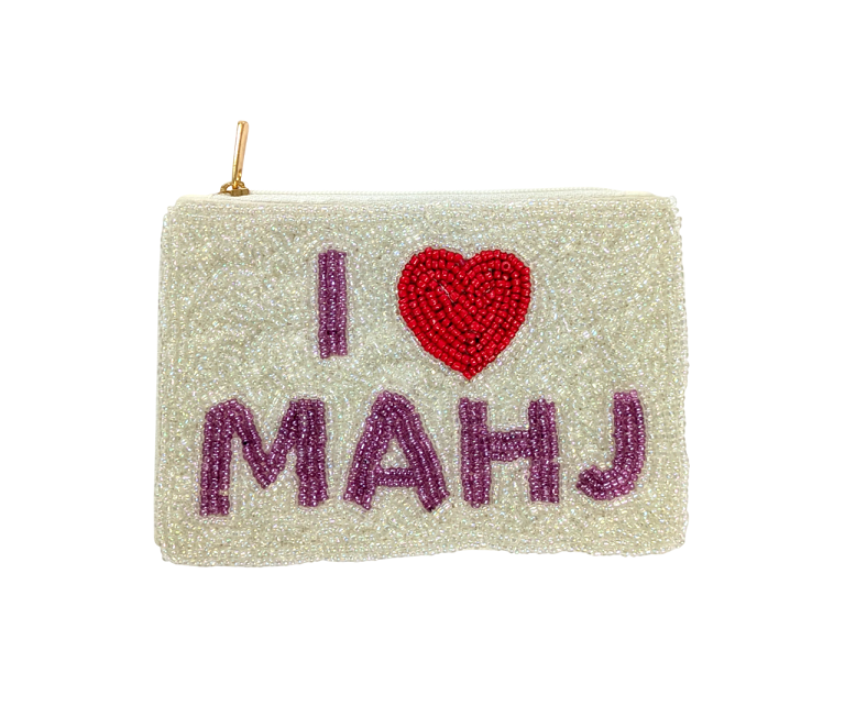 Ladies Mahjong Themed Beaded Coin Purse #2
