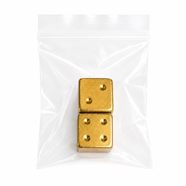 Gold Lux Solid Metal Mahjong Specialty Dice Gift Ready
