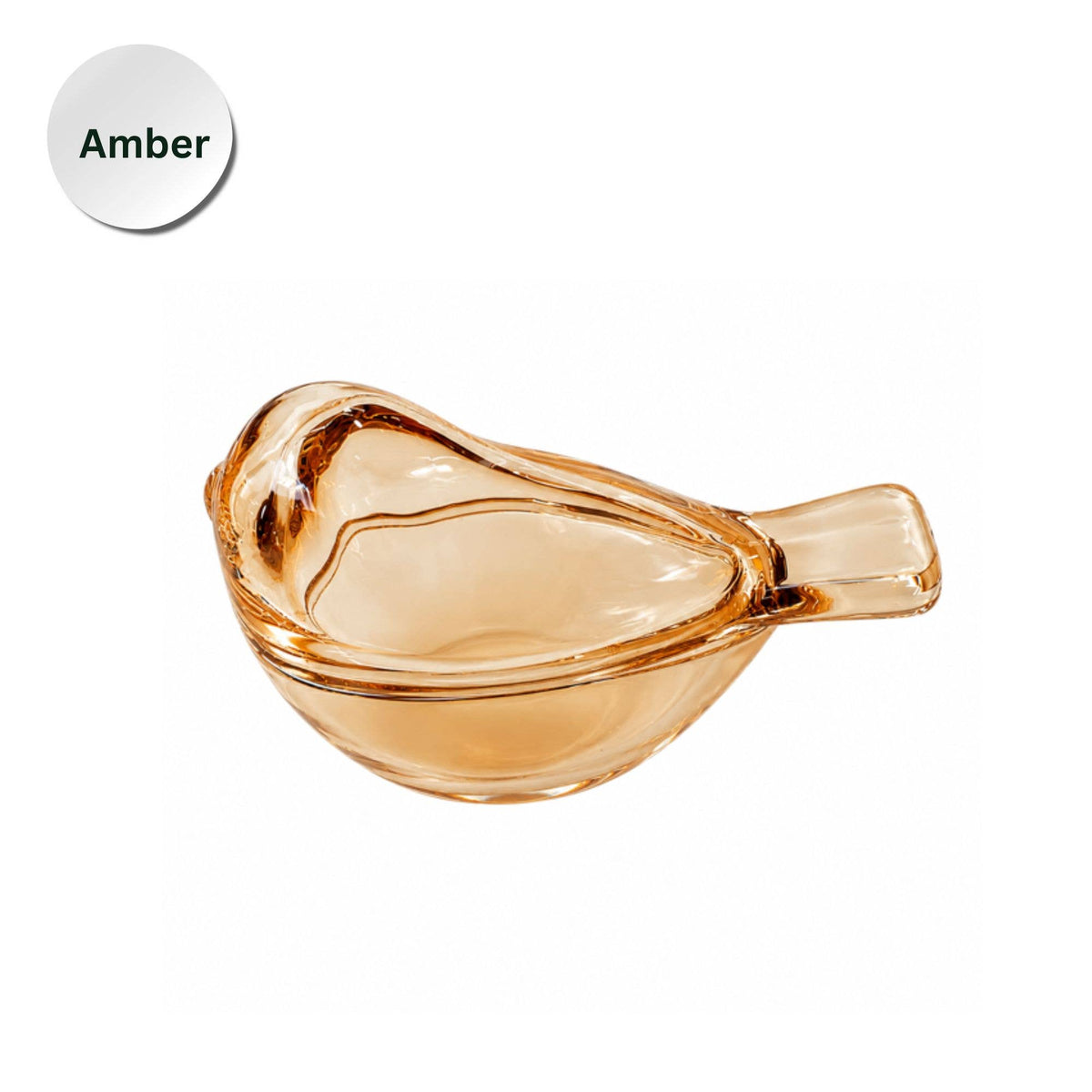 Glass Bird Dice Holder – Mahjong Game Accessory: Amber