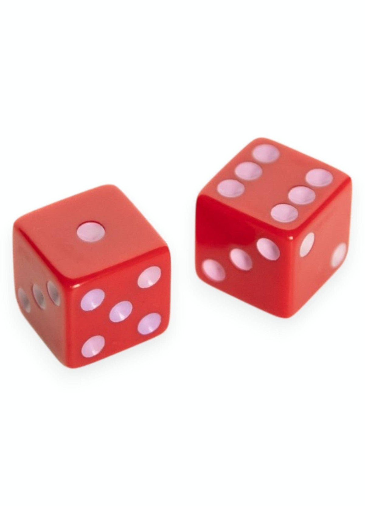 Dice (set of 2): Light Pink with Dark Green