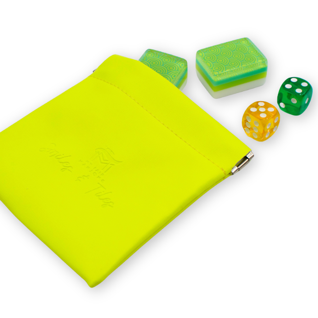 Coin, Dice, Extra Mahjong Tile Pouch  |  4x4" Bag  : Purple