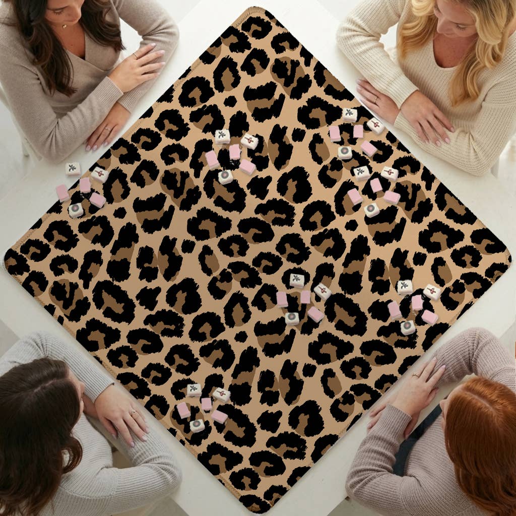 Mahjong Mat 31", Neoprene, Leopard, Tortoise, Tiger, Zebra: Antelope / Neoprene with bag