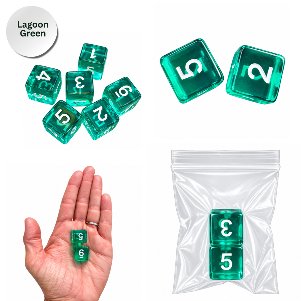 Colorful Jelly Translucent Mahjong Dice Gift Ready : Electric Lime
