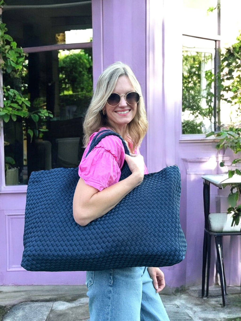 Mahjong Bag - Woven Carryall with Matching Tile Pouch: Peacock