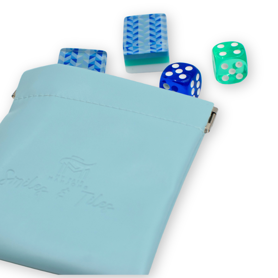 Coin, Dice, Extra Mahjong Tile Pouch  |  4x4" Bag  : Purple
