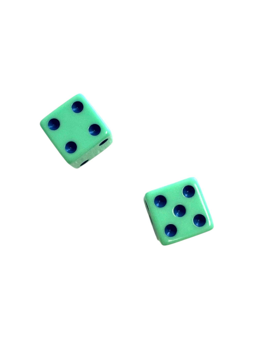 Dice (set of 2): Light Pink with Chartreuse