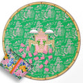 Round Mahjong Mat, Preppy, Grand Millenial: Coco / Rolled
