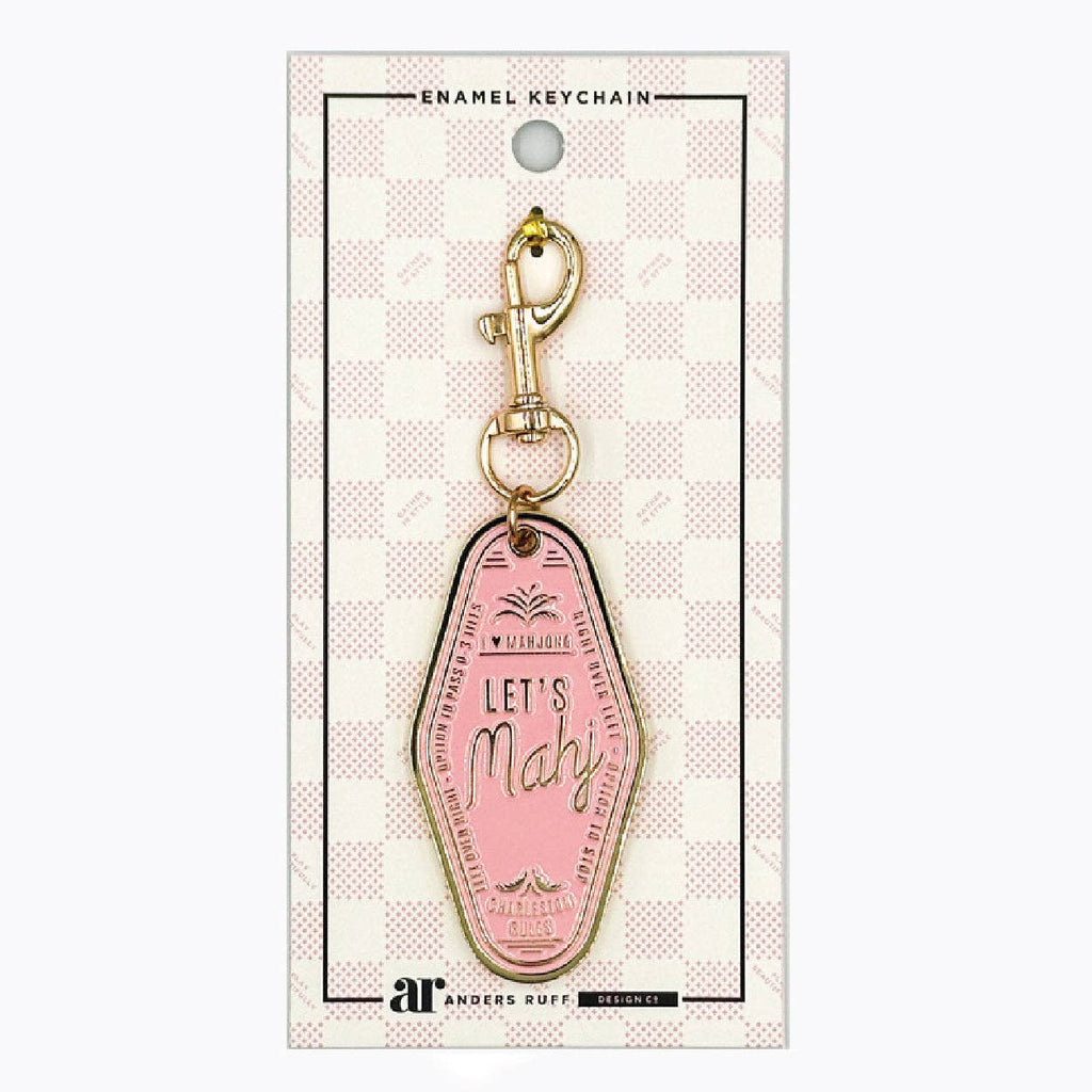 Let's Mahj Keychain Charm: White