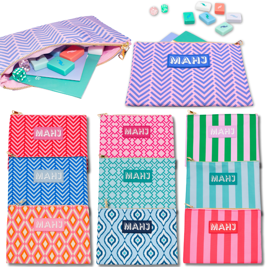 Premium Mahjong Card & Accessory Bag: Arrows- Purple Card & Accessory Bag