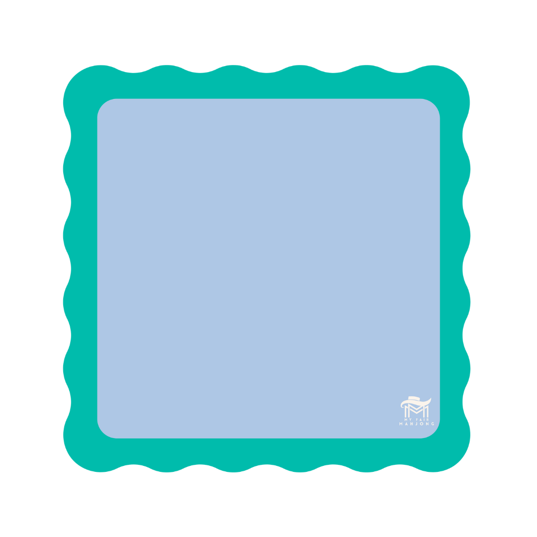 MAHJONG MAT  |  Color Wave  |  Pink Center- Blue Scallop - MFM