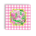 Chinoiserie Gingham Pink Cocktail Napkins (24 ct)