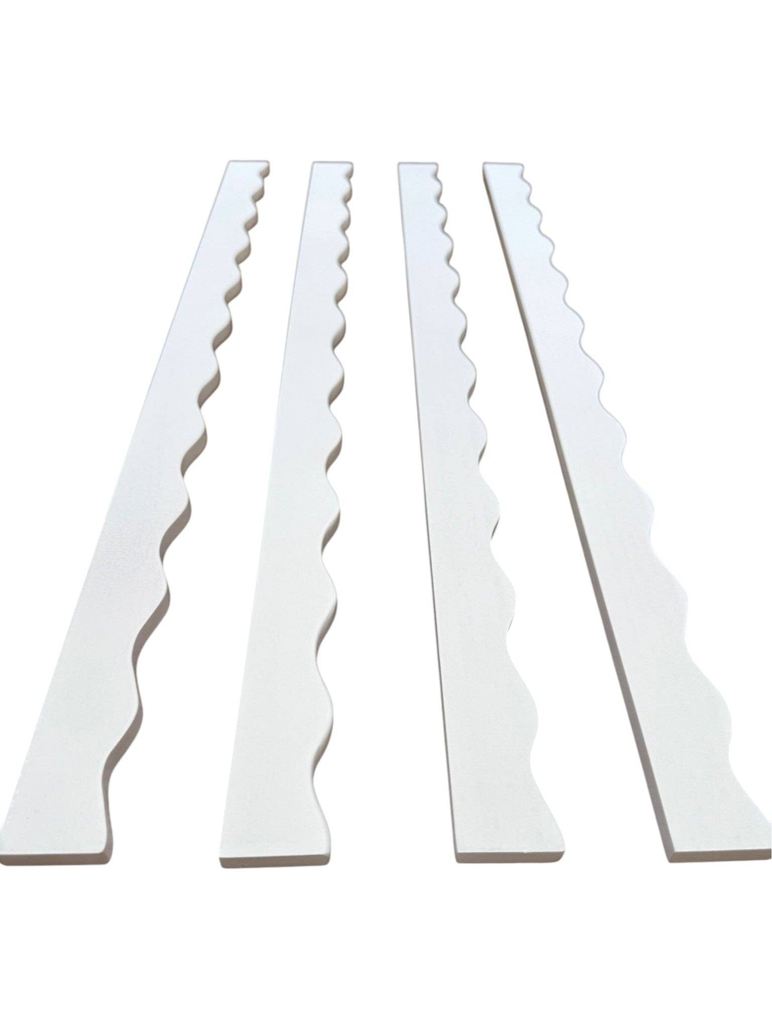 Wavy Mahjong Rack Pusher Set - White