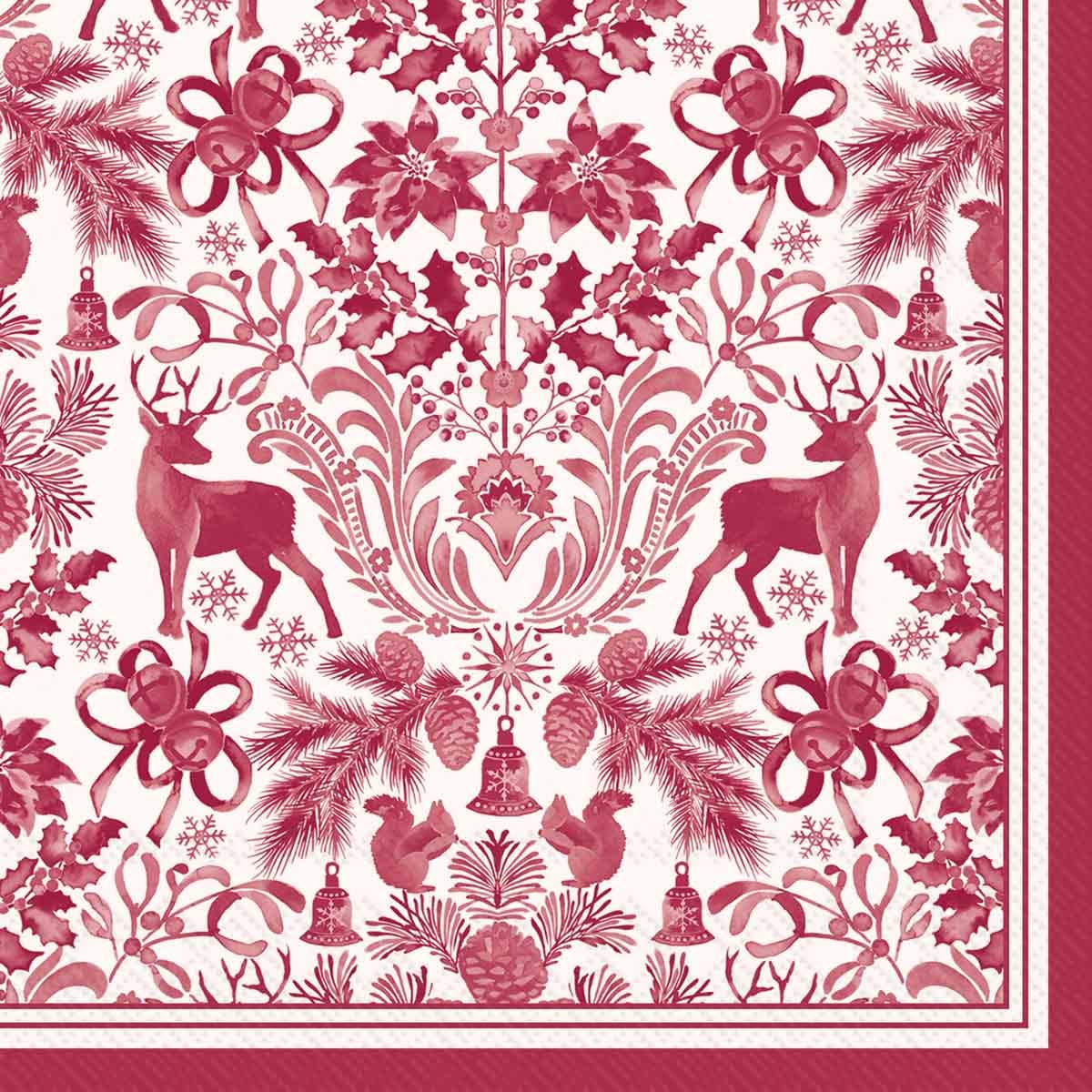 Paper Cocktail Napkins 20 Ct Brimsley Red Christmas