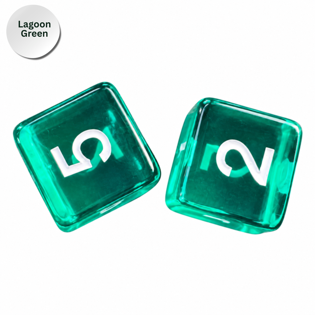 Colorful Jelly Translucent Mahjong Dice Gift Ready : Electric Lime