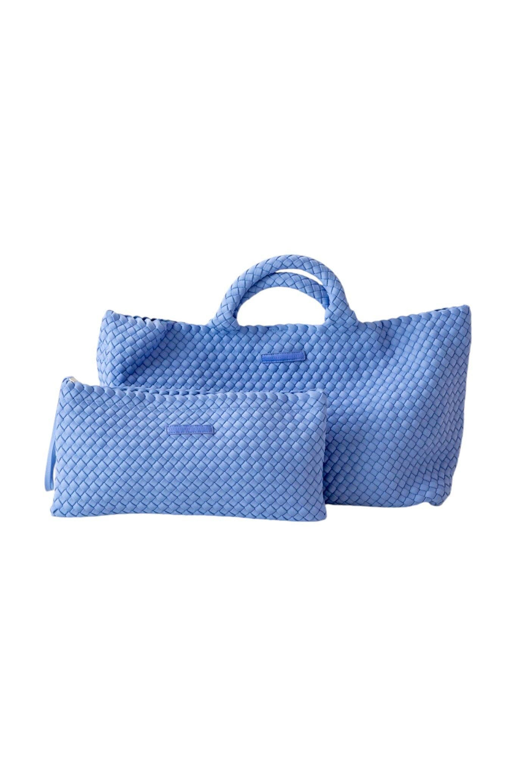 Mahjong Bag - Woven Carryall with Matching Tile Pouch: Teal