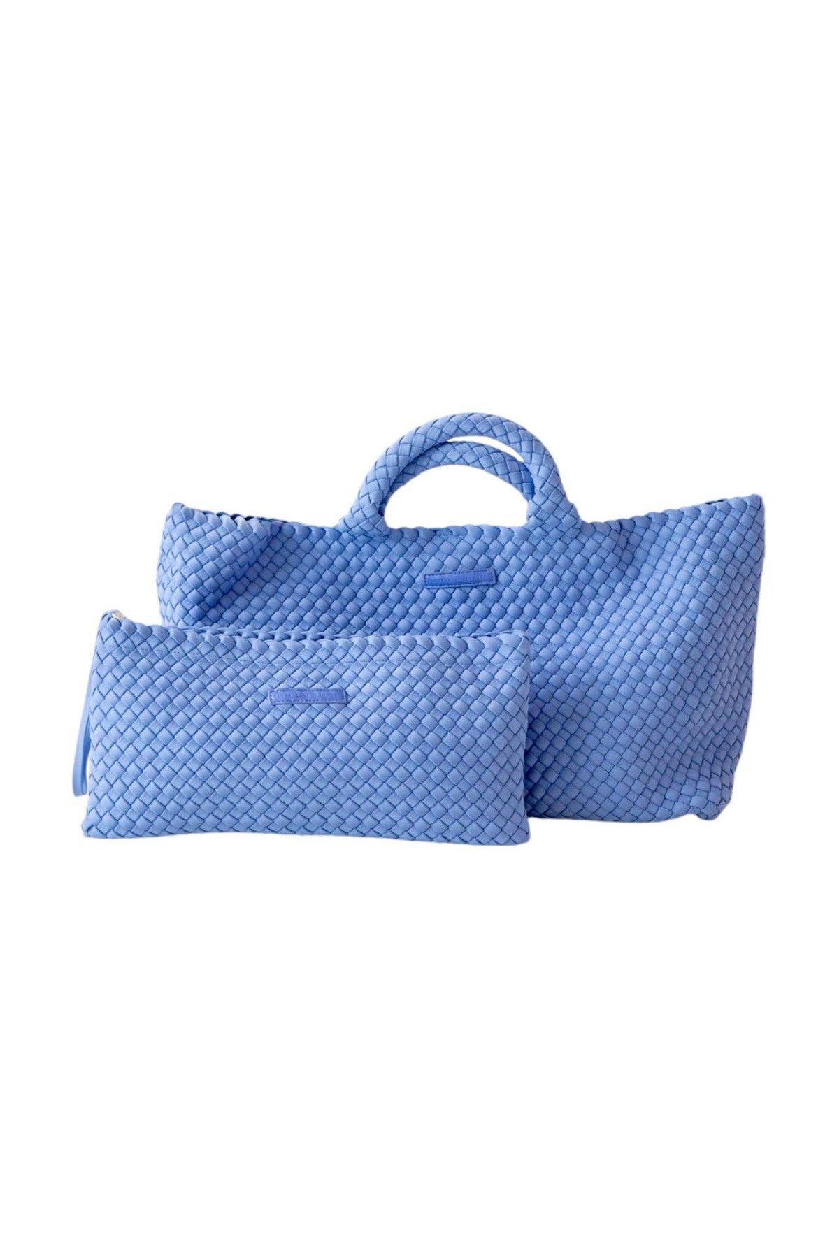 Mahjong Bag - Woven Carryall with Matching Tile Pouch: Teal