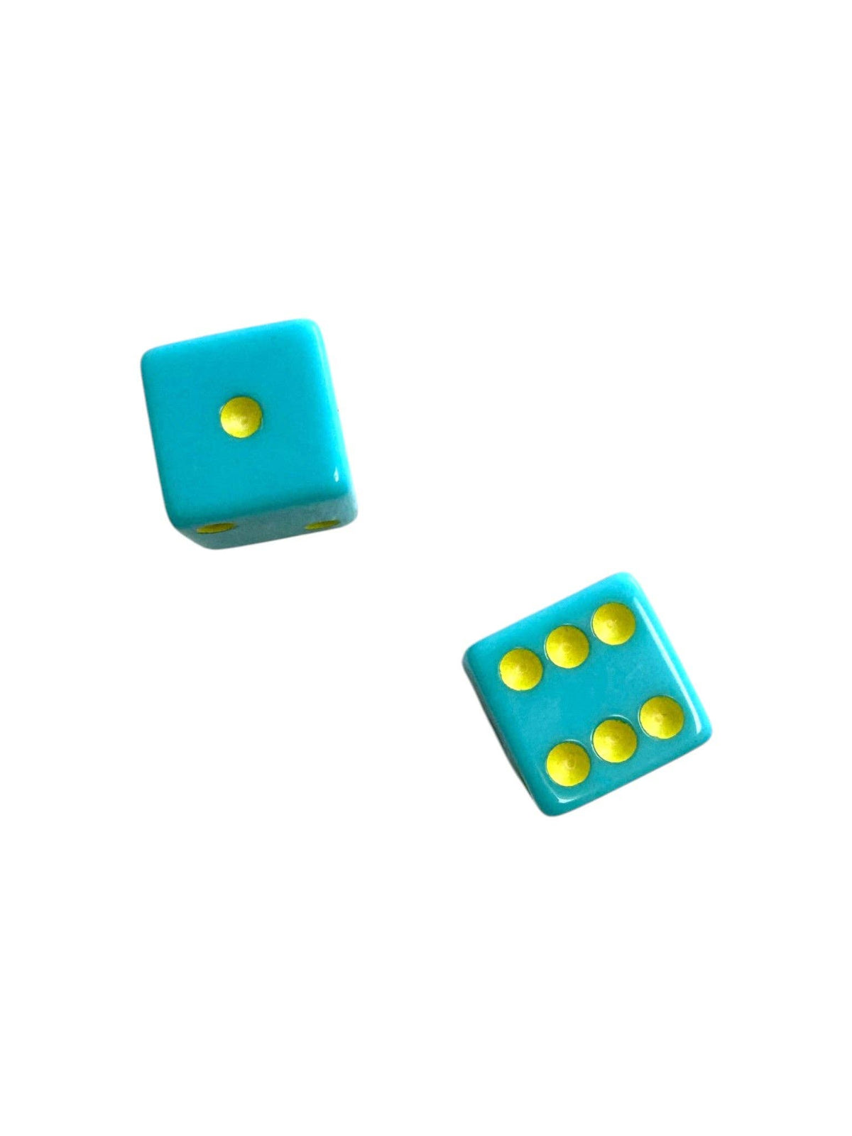 Dice (set of 2): Light Pink with Chartreuse