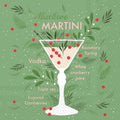 Paper Cocktail Napkins 20 Ct Mistletoe Martini Christmas