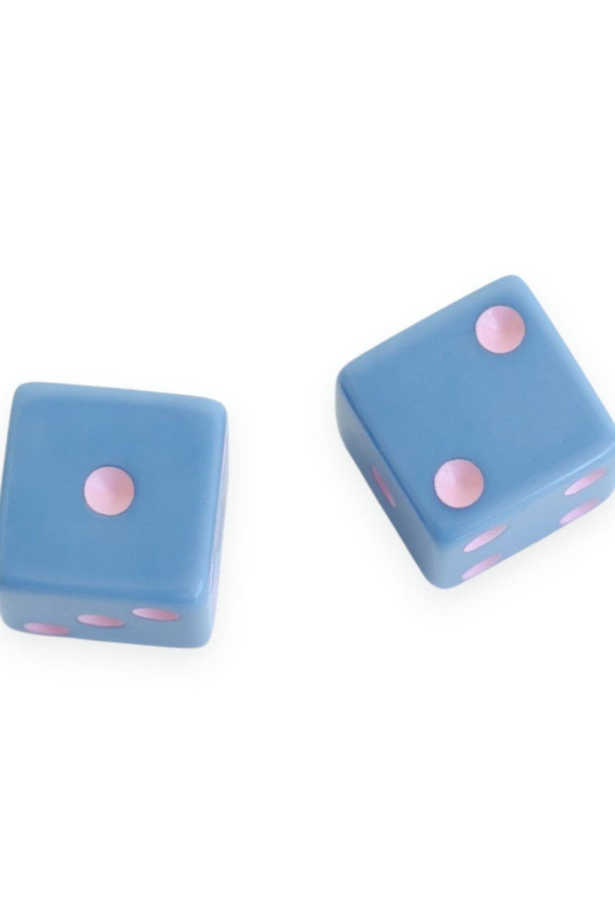 Dice (set of 2): Light Pink with Chartreuse