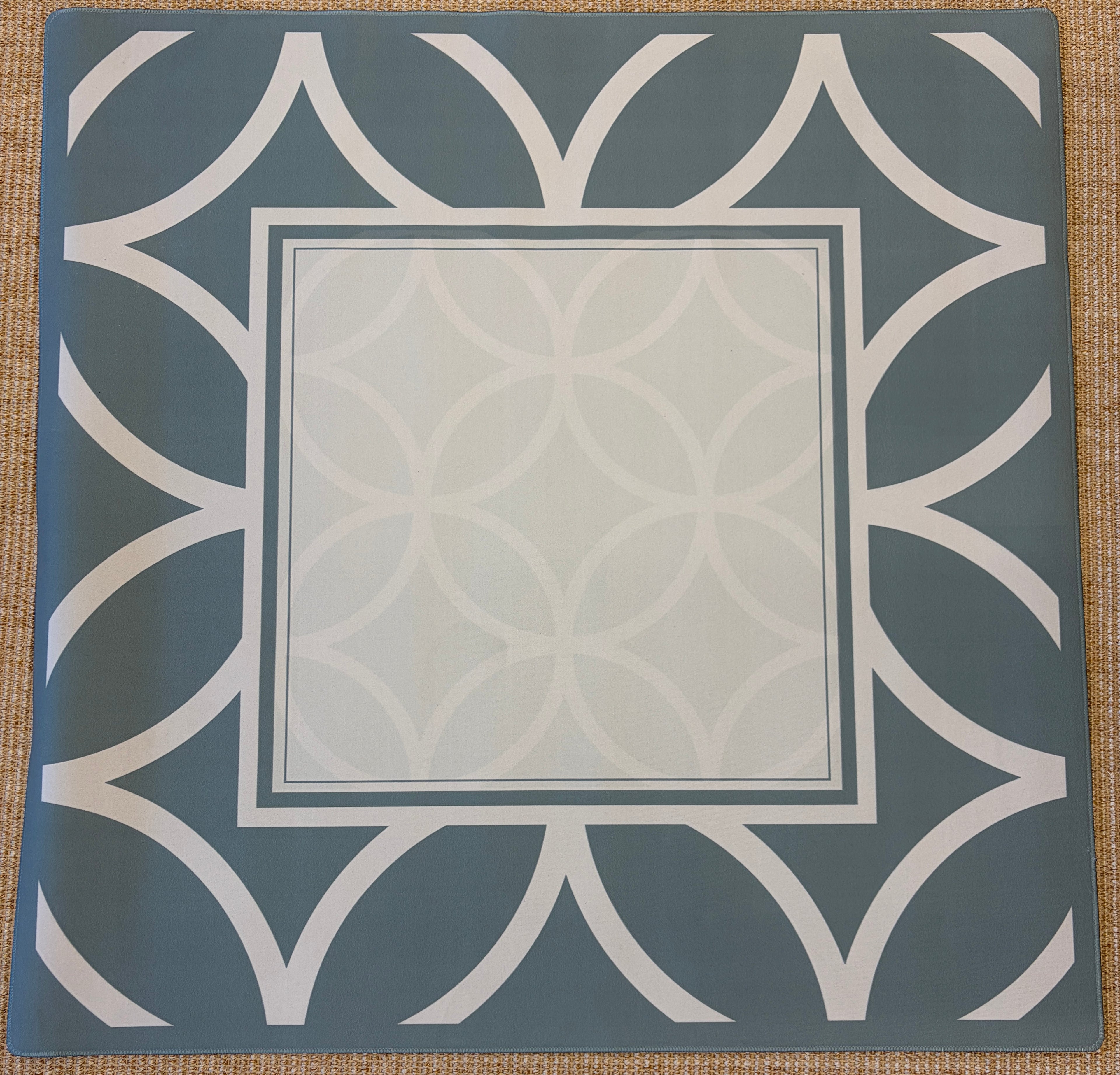 Sage Green Geometric Floral Mat