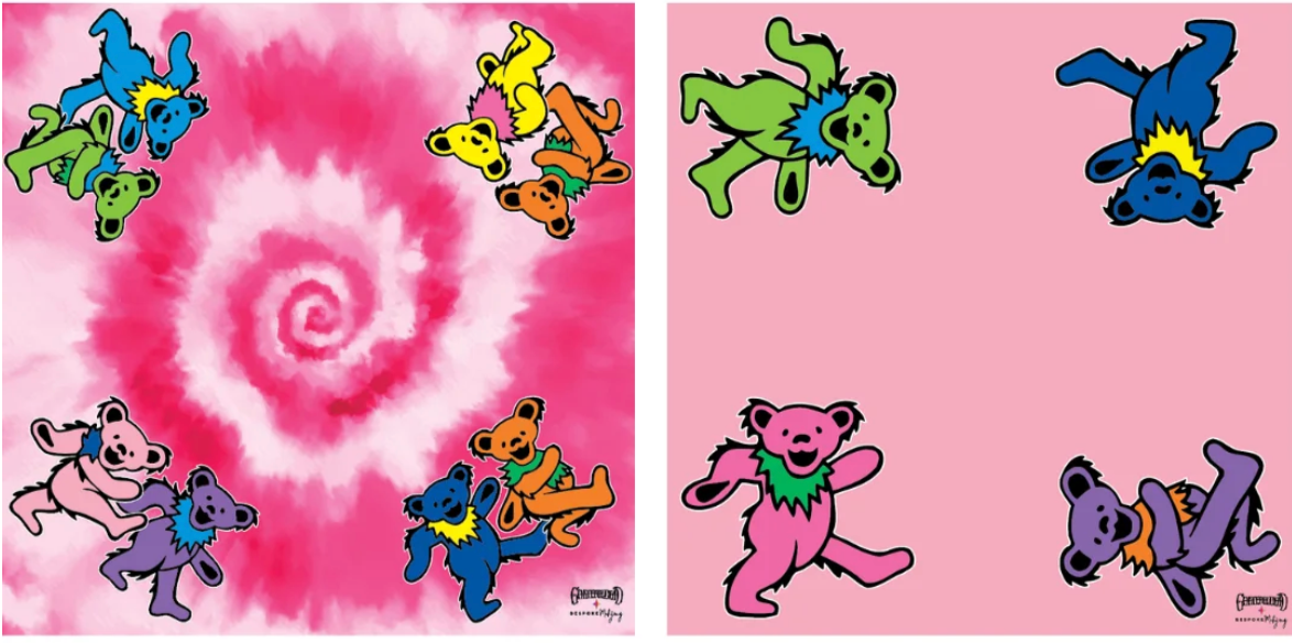 Grateful Dead x Bespoke Mahjong DOUBLE-SIDED MAT - DANCING BEARS - Pink