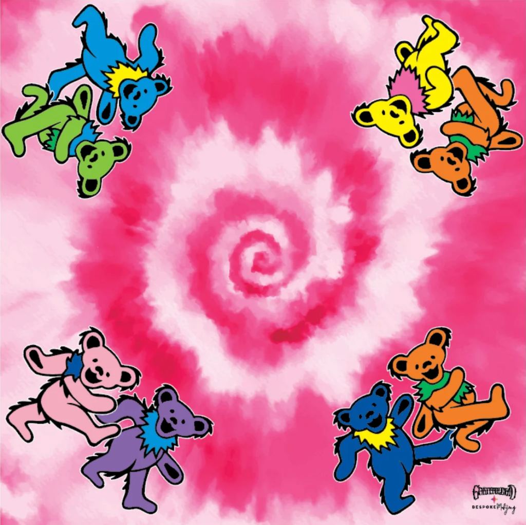 Grateful Dead x Bespoke Mahjong DOUBLE-SIDED MAT - DANCING BEARS - Pink