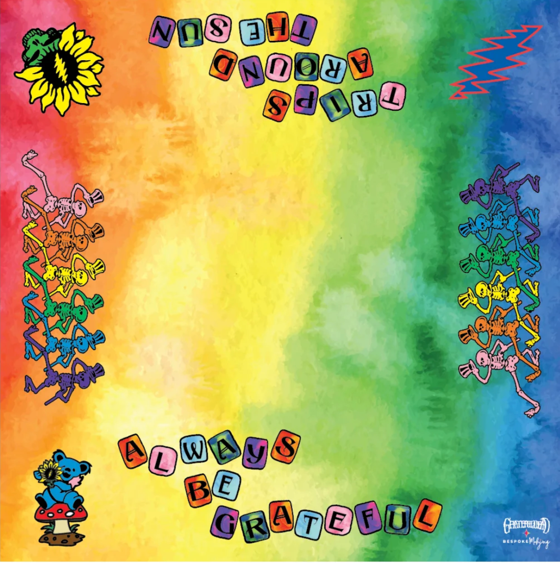 Grateful Dead x Bespoke Mahjong DOUBLE-SIDED MAT - TIE DYE DREAM