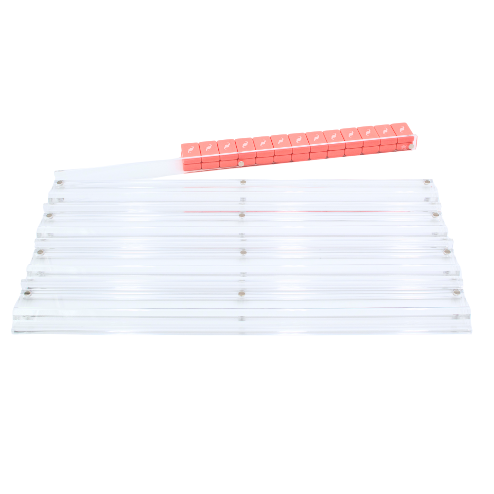 MAHJONG RACKS MFM | Premium Acrylic | 4 Racks + 4 Pushers: Solid Macaron Pink