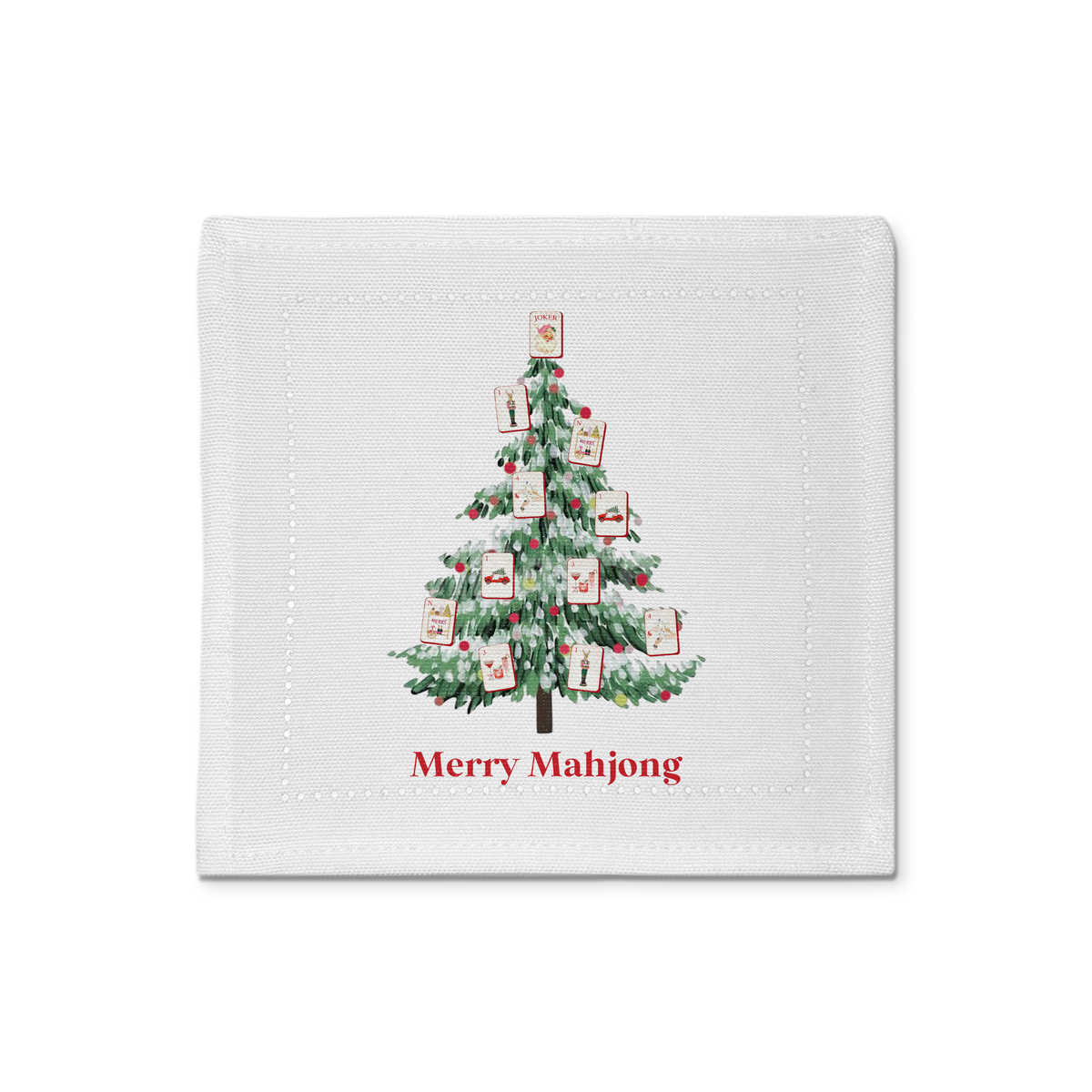 Cocktail Napkins (Set of 4) - Merry Mahjong Tree