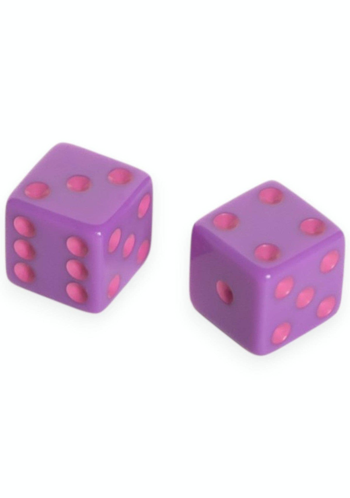 Dice (set of 2): Light Pink with Chartreuse