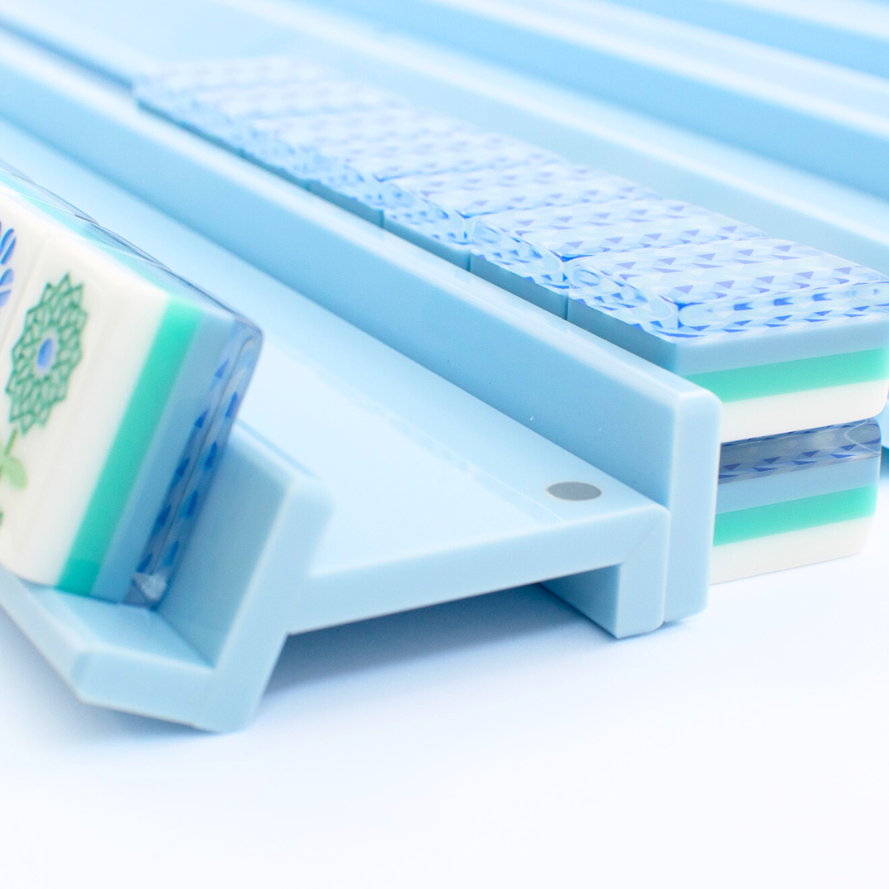 MAHJONG RACKS | Premium Acrylic | 4 Racks + 4 Pushers: Solid Macaron Purple