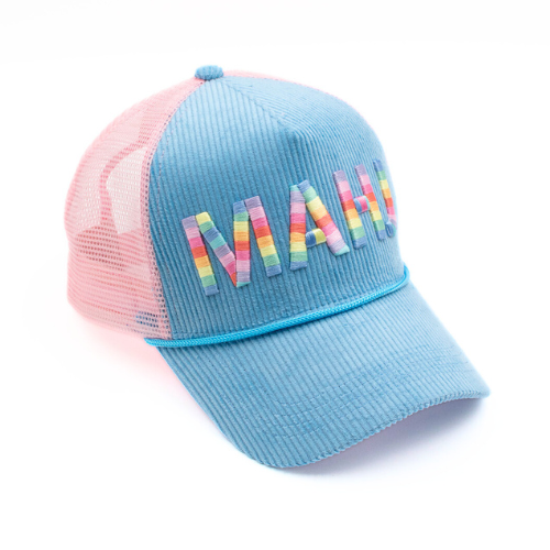 MAHJONG HAT | Corduroy Trucker | MAHJ: Blue