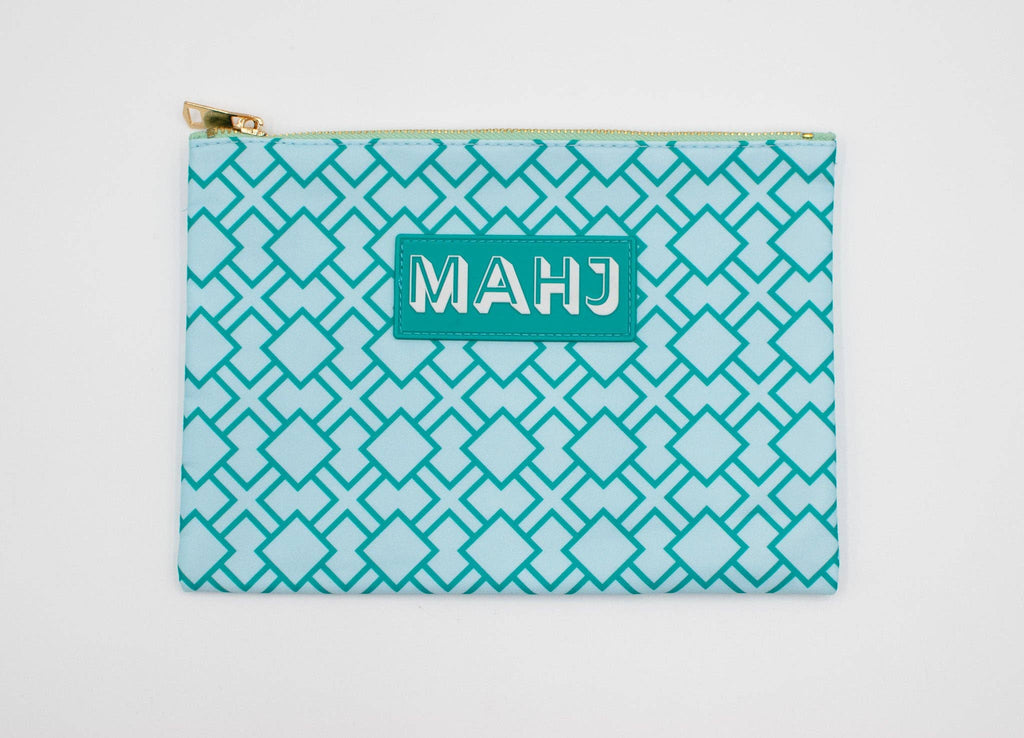 Premium Mahjong Card & Accessory Bag: Arrows- Blue Card & Accessory Bag