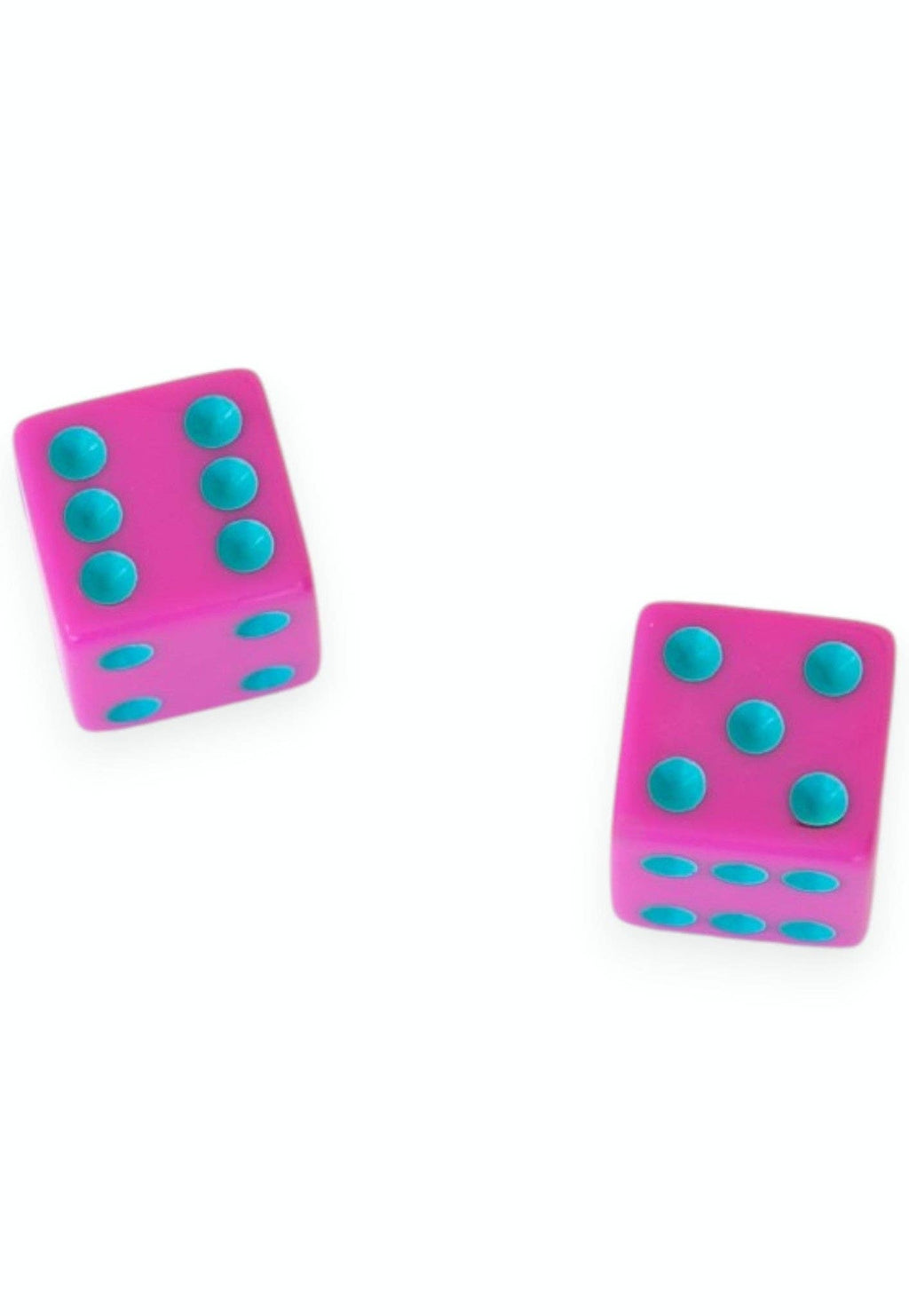 Dice (set of 2): Light Pink with Chartreuse
