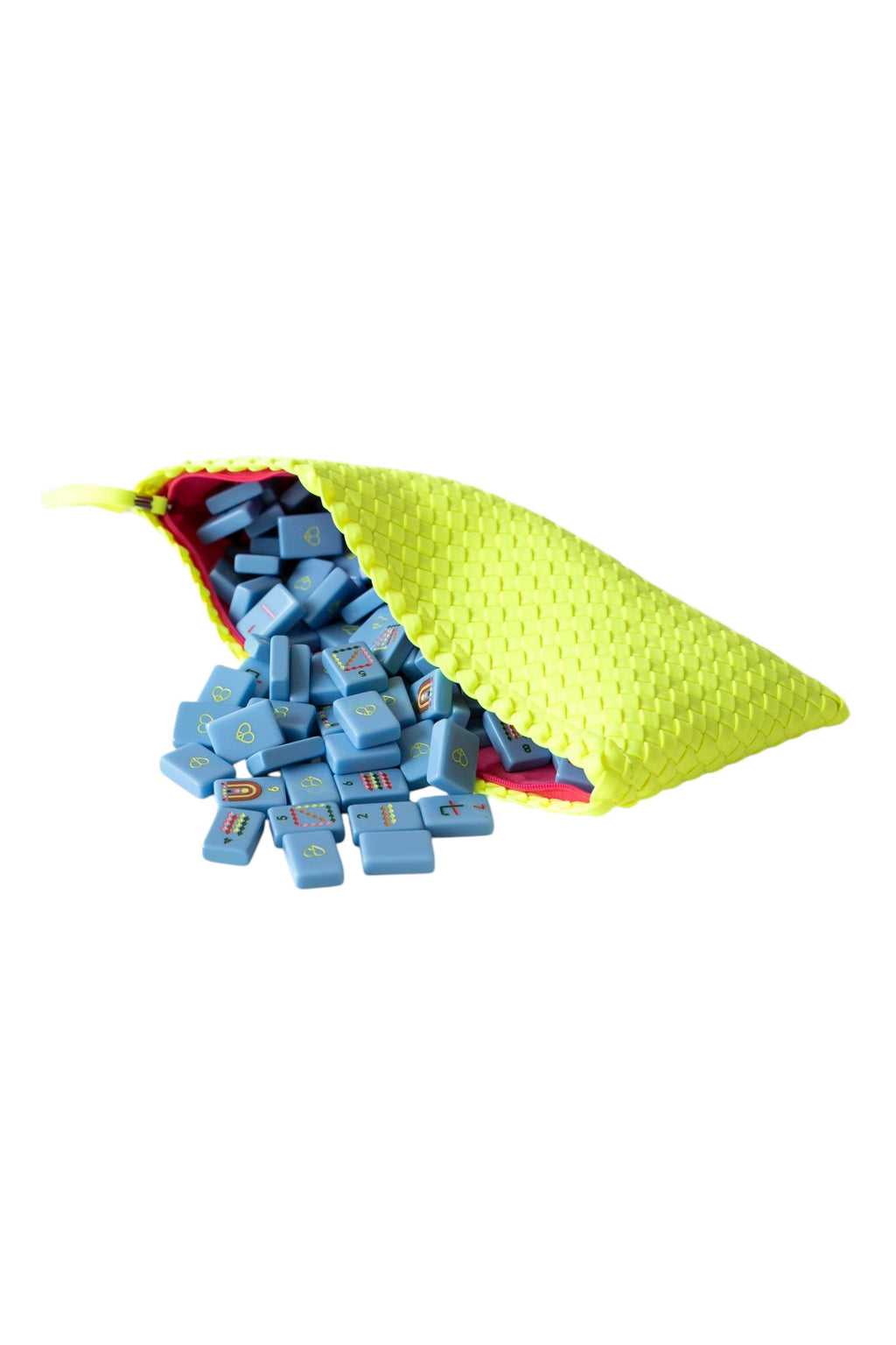 Woven Mahjong Tile Bag: Navy