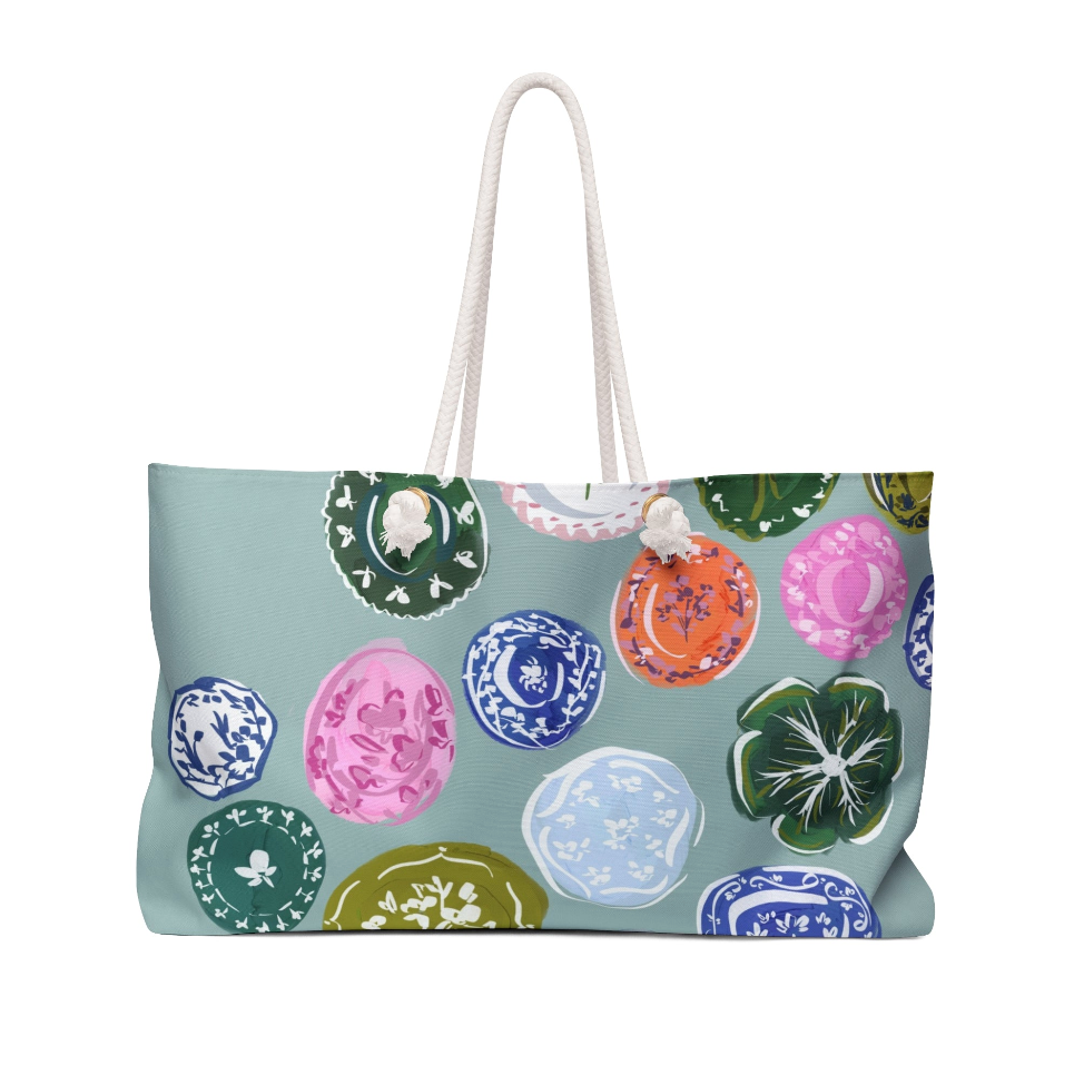 Britt Mills Mahjong Tote Bags: Chinoiserie Palms