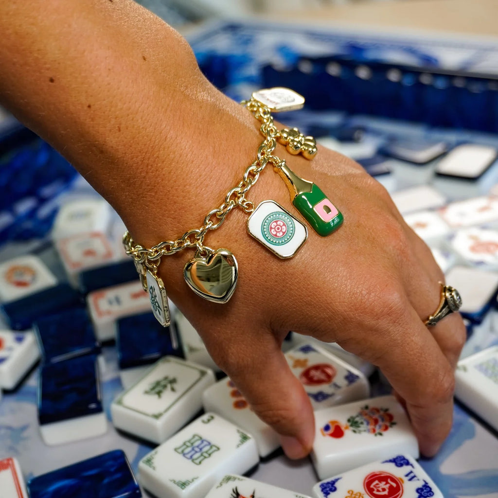 14k Gold Plated Mahjong Charm Bracelet